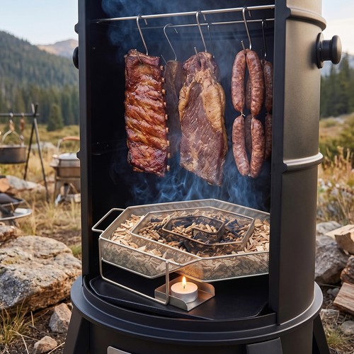 Stainless steel bbq smoker - steel,