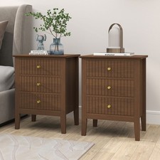 Pair of 3 Drawer Bedside Table