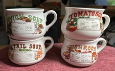 Set Of 4 Vintage Recipe Soup