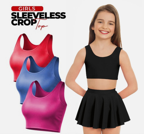 Girls sleeveless crop - girls, top