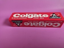 Retro Colgate Dental Cream Toothpaste Plastic Pencil / Storage Box 1982