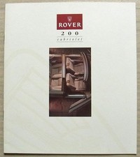 ROVER 200 CABRIOLET 214 & 216 Car Sales Brochure For 1993 #4307