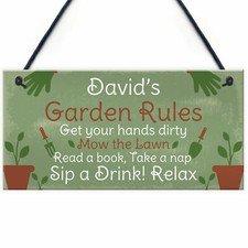 PERSONALISED Garden Rules Sign