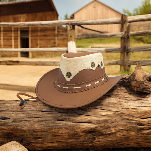 Cowboy bush brown hat winter - cowboy,