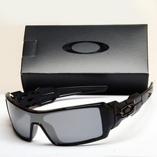 Oakley Sunglasses Polarized Oil Rig Black Polished Iridium Glossy OO 9081 26-203