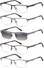Eyecedar 5 Pack Reading Glasses Men Metal Half Frame Spring - damaged box