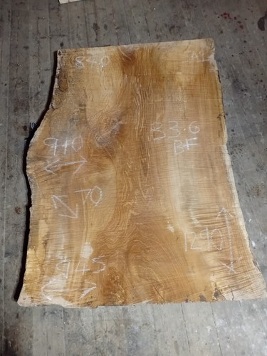 Spalted ash slab table top - spalted,