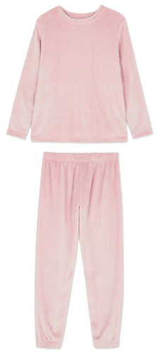 Ladies pink fleece pyjamas - fleece,