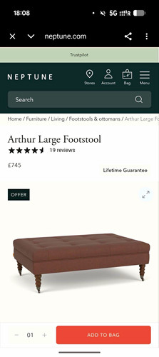 Neptune arthur large - large, footstool
