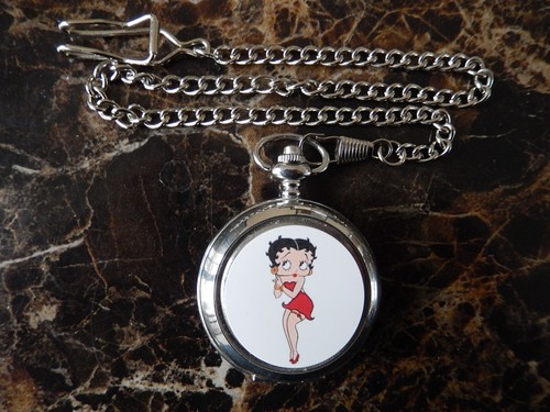 Betty boop chrome pocket watch - chrome,
