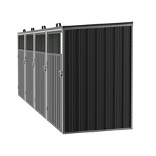 Quadruple Wheelie Bin Storage Metal Store Cover Garden Rubbish Dustbin 4 Shed UK