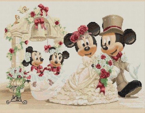 Wedding cross stitch - cross, chart