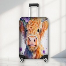 Highland cow floral luggage - cow,