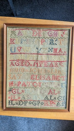 Antique needlework sampler - antique,