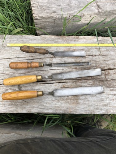 Vintage cranked gouge chisels - cranked,