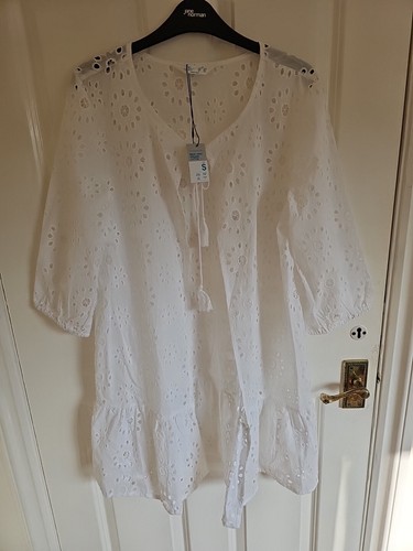 White broderie anglaise - white, kimono
