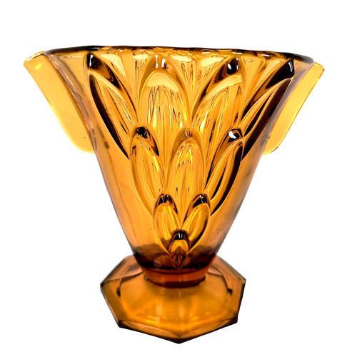 Stunning amber pressed glass - pressed,