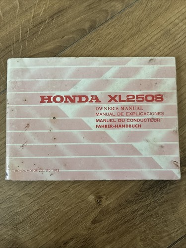 Honda xl250s owners manual - honda,