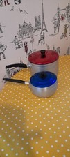 2x Vintage Saucepan set with Colourful Lids, Home Cooking, Kitchenware..........