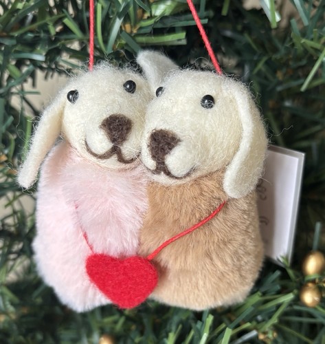 Nwt puppy couple ornament wool - nwt,