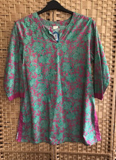 Culture Vulture Tunic Top  Size Large Pink And Green