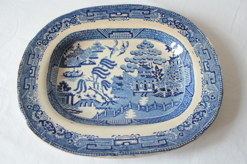 Antique ironstone china blue - ironstone,