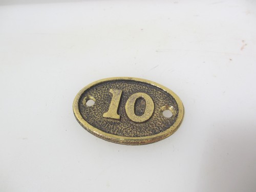Vintage brass house number - vintage,