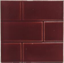 Antique Fireplace Majolica Tile Red Brick Effect By T & R Boote Ltd C1900