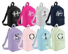 Personalised Kids School Backpack Custom Initial Name Bag Storage Day Care Bag