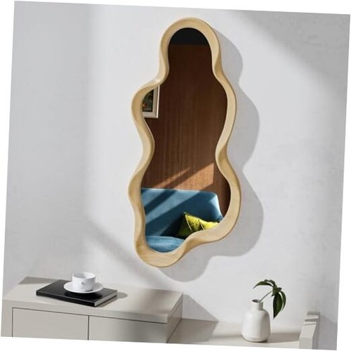 Irregular wall mirror wooden - irregular,