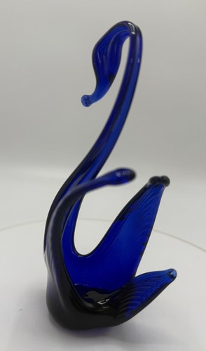 Swan hand blown - swan, cobalt