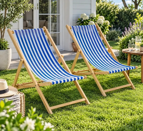 Pair wooden folding deck - pair,