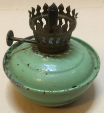 Vintage metal  oil lamp paraffin kerosene burning wick lighting light warmth