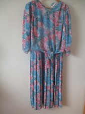 Smart New BERKERTEX Ladies Pink & Blue  3/4 Sleeve Dress size 16 UK