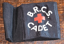 VINTAGE BRITISH RED CROSS SOCIETY CADET CLOTH BADGE ARM BAND ARMLET