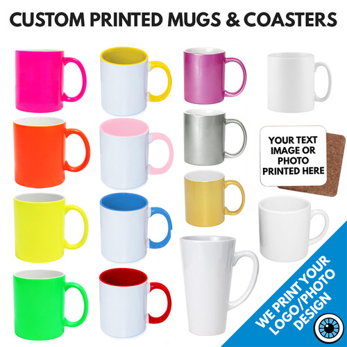 Custom printed mugs coaster - printed, &