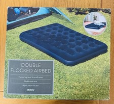 Tesco Double Flocked Airbed with Double Lock Valve New