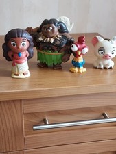 Moana Disney Store Bath Toys Set Moana, Maui, Hei Hei And Pua