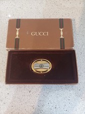 Vintage Gucci Money Clip , Gold And Silver Tone Metal , Original Box , EUC