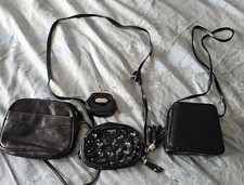 3 Hand Bags +Purse Ladies 2 Black & 1 Brown Very Clean And Tidy Please See Pics