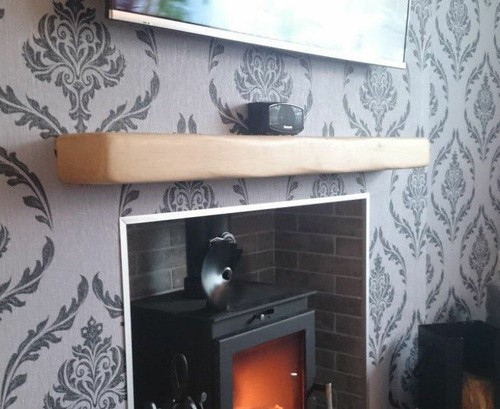 Solid oak mantel - solid,
