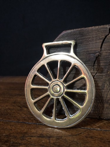 Horse brass wagon wheel - horse,