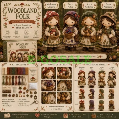 Patchwork felt doll making - patchwork, kit