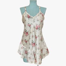 Vintage *Gold Label* Victoria's Secret Satin Floral Chemise - 1980s slip nightie