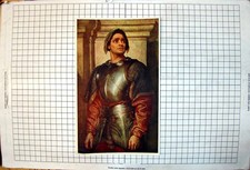 Old Antique Print Armoured Gentleman Metal Breastplate Chainmail Sleeves