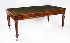 Antique 6ft Victorian Partners Writing Library Table Desk 19th C 183x105cm