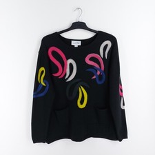 Joseph Ribkoff Size Large Black Multicoloured Patterned Arty Jumper Pockets