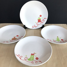 Whittard of Chelsea Christmas Plates Set of 4 Tea Buffet Snacks 21cm Dia Boxed