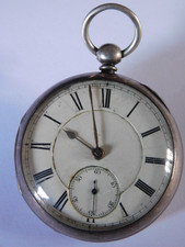 c1881 ANTIQUE SOLID SILVER FUSEE POCKET WATCH by ALEX EGERTON of HIDSGROVE