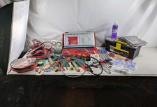 16" Plastic Portable Stanley Tool Box, Tray & Assorted Used Tools As Pictured